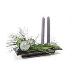 Ikebana prostokątna - naczynie do kompozycji florystycznych - 39 x 17 cm - kolor czarny
