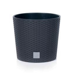 Doniczka okrągła + wkład Rato round - 25 cm - antracyt