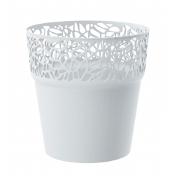 Osłonka z koronkowym wykończeniem, ażurowa Naturo - 17,5 cm - biała