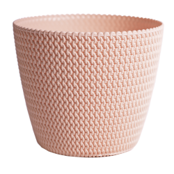 Doniczka okrągła "pleciona" Splofy - 16 cm - brzoskwiniowy
