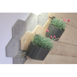 Doniczka naścienna Boardee Wall - 19,4 cm - kamienny szary