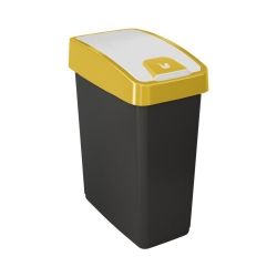 Kosz na śmieci z naciskaną pokrywą - Magne - 10 litrów - żółty capri