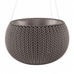 Doniczka wisząca Cozies M - śr. 36 cm - ciemnobrązowa