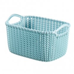 Koszyk prostokątny Knit - 3 litry - szarobłękitny