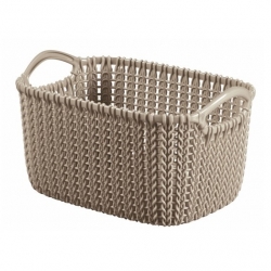 Koszyk prostokątny Knit - 3 litry - brązowoszary