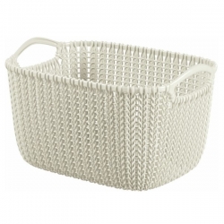 Koszyk prostokątny Knit - 8 litrów - kremowy