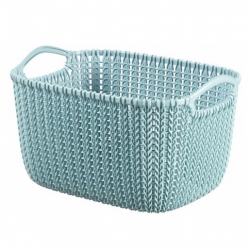 Koszyk prostokątny Knit - 8 litrów - szarobłękitny