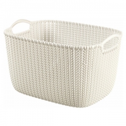 Koszyk prostokątny Knit - 19 litrów - kremowy