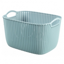 Koszyk prostokątny Knit - 19 litrów  - szarobłękitny