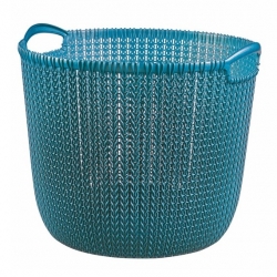 Koszyk okrągły Knit - 30 litrów - niebieski