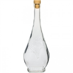 Butelka Luigi zdobiona z korkiem, biała - 500 ml