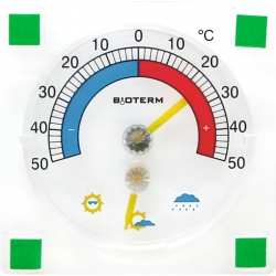 Termometr i higrometr przyklejany - 90 x 90 mm