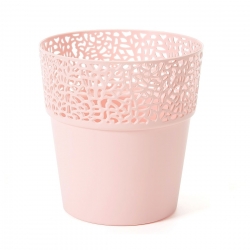 Osłonka z koronkowym wykończeniem, ażurowa Rosa - 11,5 cm - pudrowy róż