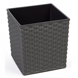 Doniczka kwadratowa Juka - 19 cm - rattan grafit metalik