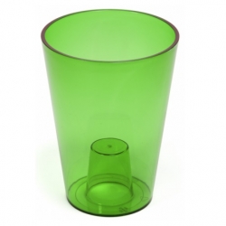 Lilia - osłonka okrągła wysoka - zielona transparentna - 12,5 cm