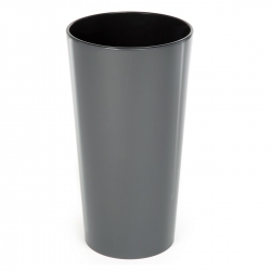 Okrągła doniczka wysoka Lilia - 14 cm - antracyt