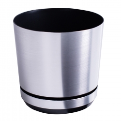 Doniczka okrągła Dekor - 21 cm - kolor aluminium