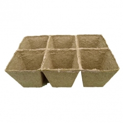 Kwadratowe doniczki torfowe - 8 x 8 cm - 6 sztuk