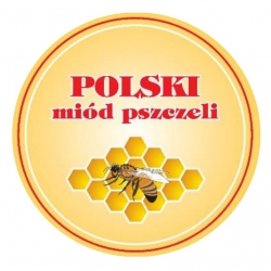 Słoiki zakręcane szklane na miód - fi 82 - 500 ml z zakrętkami "Polski miód" - 8 szt.