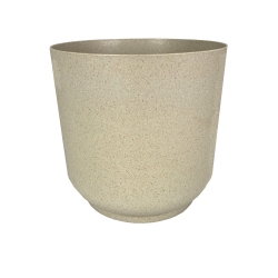 Doniczka z domieszką drewna - Satina Eco - 25 cm - platyna