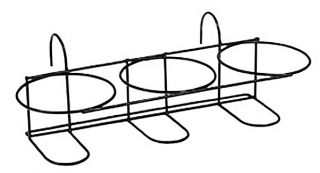 Kosz metalowy potrójny + zestaw 3 osłonek okrągłych Ibiza - 18 cm - pistacjowy