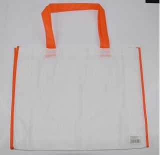 Ekologiczna torba na zakupy - biała z pomarańczową lamówką