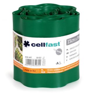 Ciemnozielone obrzeże trawnikowe - 15 cm, 9 m - Cellfast