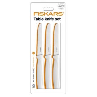 Zestaw noży ząbkowanych - 3 szt., biały - Functional Form - FISKARS