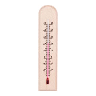 Termometr wewnętrzny drewniany - łuk - 40x185 mm - jasny brąz