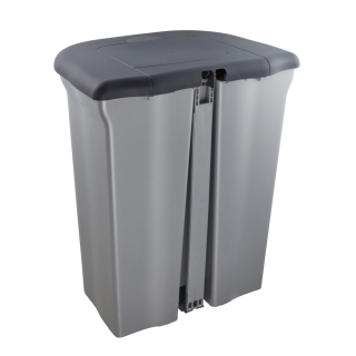 Pojemnik na śmieci - Step & Close PLUS - 22 litry - jasnosrebrny