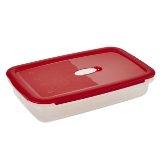 Pojemnik prostokątny na żywność - 1,8 litra - Micro-Clip - czerwony