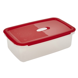 Pojemnik prostokątny na żywność - 3 litry - Micro-Clip - czerwony