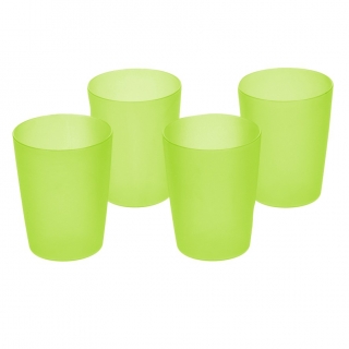 Zestaw kubków plastikowych - 4 x 0,25 litra - zielony