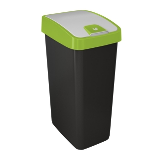 Kosz na śmieci z naciskaną pokrywą - Magne - 45 litrów - zielony