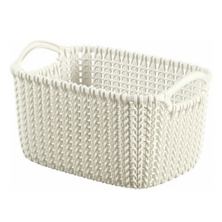 Koszyk prostokątny Knit - 3 litry - kremowy