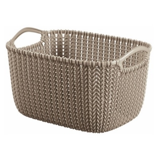 Koszyk prostokątny Knit - 8 litrów  - brązowoszary