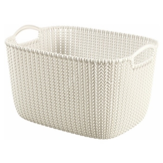 Koszyk prostokątny Knit - 19 litrów - kremowy