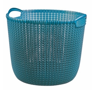 Koszyk okrągły Knit - 30 litrów - niebieski