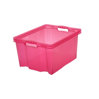 Pojemnik do przechowywania - Multi-Box - rozmiar XL - różowy transparentny