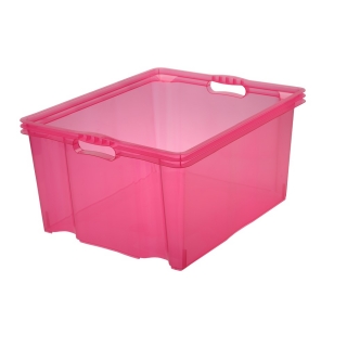 Pojemnik do przechowywania - Multi-Box - rozmiar XXL - różowy transparentny
