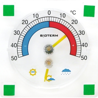 Termometr i higrometr przyklejany - 90 x 90 mm