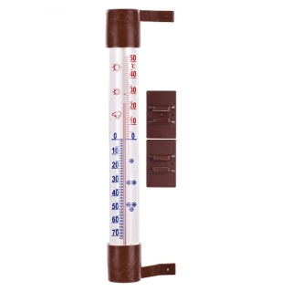 Termometr zewnętrzny brązowy - 230 x 26 mm