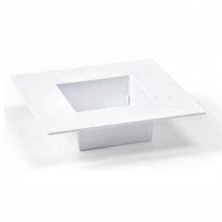 Ikebana kwadratowa - naczynie do kompozycji florystycznych - 19 cm - kolor biały