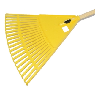 Grabie do liści z tworzywa - żółte z trzonkiem 150 cm