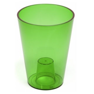 Lilia - osłonka okrągła wysoka - zielona transparentna - 12,5 cm