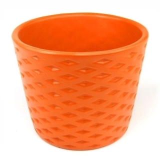 Okrągła osłonka ceramiczna - 12 cm - pomarańczowa