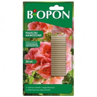 Pałeczki nawozowe do roślin osłabionych chorobami grzybowymi - Biopon - 20 szt.