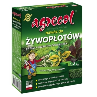 Nawóz do żywopłotów, krzewów i drzewek ozdobnych - gwarantuje wigor i piękną zieleń liści - Agrecol - 1,2 kg