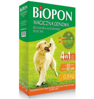 Magiczna odnowa trawnika zniszczonego przez psa - 4 w 1 - Biopon - 0,5 kg