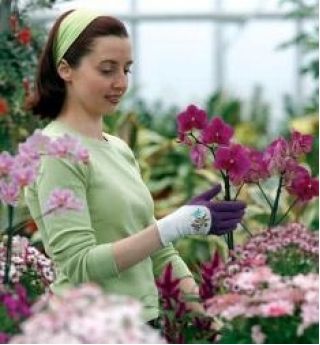 Rękawice ogrodnicze damskie, oddychające - fioletowe